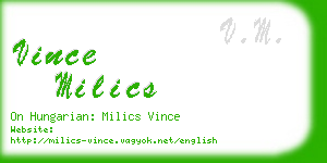 vince milics business card